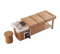 Professional Shampoo Bed, Water Circulation Head Spa Massage Water Storage Bed with Pedicure for Barber Shop & Beauty Salon