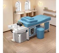Professional Shampoo Thai Massage Bed, Beauty Physiotherapy Head Spa Equipment with Water Cycle & Fumigation, Blue