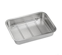 Professional Sheet with Wire Rack - Rust for Proof Stainless Tray for Roasting Chicken Cakes Bread Dishwasher Safe 26x20cm(40x30x5cm)