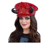 Professional Show Hat Halloween Sequin Devil Captains Hat Deluxe Quality Perform