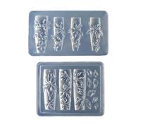 Professional Silicone Nails Stamp Set of 2 for Intricate Floral Patterns and Nails Art Creation Daily Use Silicone Nail Art