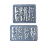 Professional Silicone Nails Stamp Set of 2 for Intricate Floral Patterns and Nails Art Creation Daily Use Silicone Nail Art