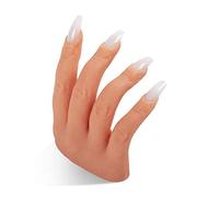 Professional Silicone Practice Half Hand for Acrylic Nails by Nail Nobility - Poseable Half Hand for Practicing Nail Art, Acrylic, Gel Techniques by Nail Techs Artists - Flexible, Reusable, Realistic