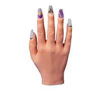 Professional Silicone Practice Hand for Acrylic Nails by Nail Nobility - Full Poseable Hand for Practicing Nail Art, Acrylic, Gel Techniques by Nail Techs Artists - Flexible, Reusable, Realistic