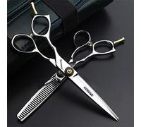 Professional Silver Left-Handed Hair Cutting Scissors Set, Sharp Stainless Steel Barber Shears for Men and Women, 6.0 Inch
