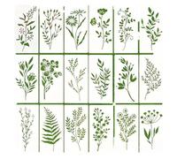 Professional Sketching Templates 18 PET Sheets with Detailed Plant Patterns for Studios Workshops Home Drawing Templates