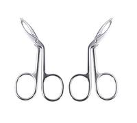 Professional Slanted Eyebrow Tweezers White 2pcs Stainless Steel