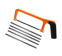 Professional Small Hack Saw for Metal Cutting - Mini Junior Saw With 5 Exchangeable Carbon Steel Blades 15cm - Hand Tool for Wood Crafts, PVC Pipe Cutter, Plastic