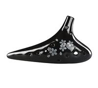Professional Smoked 12-hole Alto F Key Ceramic Ocarina Musical Instrument Beginner Student Ocarina ocarina instrument (Black)