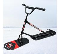 Professional Snow Scooter for Backcountry & Off-Piste - Heavy-Duty Aluminum, 360° Agile Control & Dual Blades, Winter Snow Gliding Sled, for Deep Snow And Winter Exploration Black