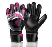 Professional Soccer Goalkeeper Goalie Gloves - Super Superior Grip, Finger Protection, High Performance - Durable & Comfortable Training/Match Gloves for Adults, Youth, Kids (Size 4-10) (Red, 8)