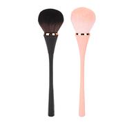 Professional Soft Hair Makeup Brush Set, 2pcs Loose Powder Blush Brush for Makeup Artists, Ergonomic Handle Synthetic Fiber Lightweight Portable