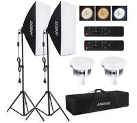 Professional Softbox Lighting Set Studio Photography Light Kit with 85W 2800K-5700K Bi-color Temperature for Product Photo Video