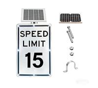 Professional Solar LED Speed Limit Sign, 18x24 Engineering Reflective & Weather-Resistant(SpeedLimit15)