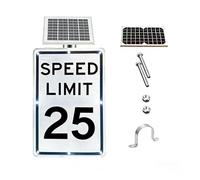 Professional Solar LED Speed Limit Sign, 18x24 Engineering Reflective & Weather-Resistant(SpeedLimit25)