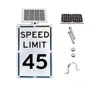 Professional Solar LED Speed Limit Sign, 18x24 Engineering Reflective & Weather-Resistant(SpeedLimit45)