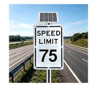Professional Solar LED Speed Limit Sign, 18x24 Engineering Reflective & Weather-Resistant(SpeedLimit75)
