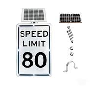 Professional Solar LED Speed Limit Sign, 18x24 Engineering Reflective & Weather-Resistant(SpeedLimit80)