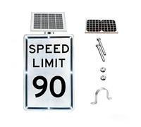 Professional Solar LED Speed Limit Sign, 18x24 Engineering Reflective & Weather-Resistant(SpeedLimit90)