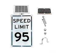 Professional Solar LED Speed Limit Sign, 18x24 Engineering Reflective & Weather-Resistant(SpeedLimit95)