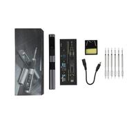 Professional Soldering Hs-02a Intelligent Soldering Iron Having Pd/qc Rapid Charging 100w Constant Control 0. 96 Hd Colour Screen CNC Aluminium Alloy Body ESD Protection for -