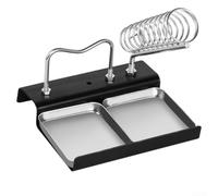 Professional Soldering Iron Holder Featuring Dual Slots For Efficient Workflow In Electronic Repair Studios And Metalworking Workshops Black
