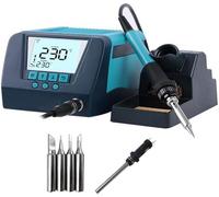 Professional Soldering Station Kit with Auto Standby & Sleep, °C/°F Display, ESD Safe, Includes Extra Tips for Electronics Repair and Welding
