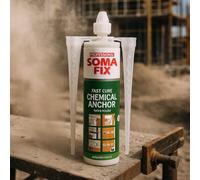 professional soma fix Chemical Anchor - Adhesive For Brick, Concrete, Stone, Granite & Fixings - Grey Colour, Cures Rapidly + Extra Nozzle Included