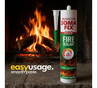 professional soma fix Fire Cement - Ready Mixed Cement, 1500C Heat Resistant, 310Ml Fire Sealant For Fireplace, Stove, Boiler, Chimney, Grills, Furnace