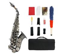 Professional Soprano Saxophone in B Flat for Beginners and Adults - Instrument with Curved Neck for Outstanding Performance