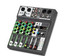 Professional Sound Mixing Console USB Record Computer 48V Phantom Power Delay Repaeat Effect 4 Channel USB Au-dio Mixer Artists and Bands