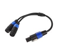 Professional Speaker Splitter Cable, Male to 2 Female Extension Cable, One Input Two Output Twist Lock Design for Stage Monitors Subwoofers and Indoor Speakers