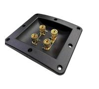 Professional Speaker Terminal Box, Threaded Post | Large capacity junction box with 4 ports for multiple speakers and black connectors for parallel connections