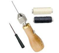Professional Speedy Stitcher Sewing Awl Hand Stitcher Repair Tool Kit for Leather and Heavy Fabrics with 2pcs Needles, Additional Coil and Yarn/Threads