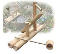 Professional Split-Resistant Treated Bamboo Fountain With Water Pump, Zen Feng Shui Water Feature For Outdoor Landscaping, 25.6-Inch All-Natural Bamboo Accent For Backyard Pond & Bird Bath