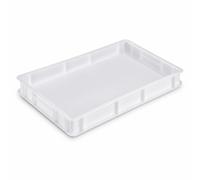 Professional Stackable Pizza Dough Proofing Box 60x40x13cm White HDPE Plastic