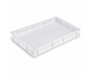 Professional Stackable Pizza Dough Proofing Box 60x40x13cm White HDPE Plastic