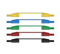 Professional Stackable Test Cord Set 5Pcs 4mm Banana Plugs PA Wire 1meter Multimeter Accessories For Multimeter Repair Soft Silicone Test Cable