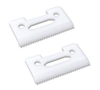 Professional Stagger-Tooth Clipper Replacement ceramic Blades 2-Hole #2161 - Compatible with 5 Star Senior Cordless Wahl Magic Clip (white x 2)