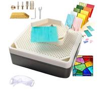 Professional Stained Glass Grinder,Mini Glass Grinding Kit with 5/8 & 1/4 & 1/8& 1/8in Conical Grinder Bits,4200 RPM Glass Craft Starter Tool