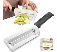 Professional Stainless Steel Cabbage Slicer Double Blade Vegetable Cutter Manual Chopper Grater for Sauerkraut, Salad and Various Vegetables Ergonomic Multipurpose Thin Slicer (Black)