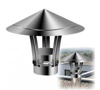 Professional Stainless Steel Chimney Rain Guard Adjustable Cone Top Flue Cowl Weatherproof Roof Vent Hat Wood Burning Stove Pipe Cover Exterior Heating Protection(80mm)