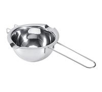 Professional Stainless Steel Chocolate Melting Pot Butter Milk Pan Kitchen Cookware with Double Spouts 304 Steel Baking Tool for Chefs Home Cooks 24.5cm
