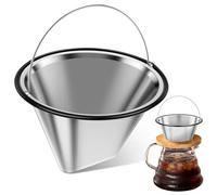 Professional Stainless Steel Coffee Filter Size 4 Pour Over Coffee Dripper Filter Clever Dripper Cone Basket Reusable Delivers Richer and Fuller Coffees Flavor for Home Cafe Restaurant