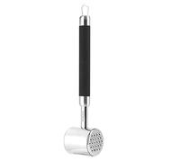 Professional Stainless Steel Double Sided Meat Tenderizer Hammer with Non Slip Silicone Handle for Kitchen Cooking Accessories Steak Chicken Beef Pounding Tool Silver Black 10.8