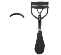 Professional Stainless Steel Eyelash Curler with Silicone Pad Ergonomic Design for All Eye Shapes Voluminous Curls No Pinch No Pain Beauty Tool Black Pink (Black)