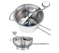 Professional Stainless Steel Food Mill & Processor - Heavy Duty, Dishwasher Safe, Multipurpose Chopper with Fine & Coarse Blades - Ideal for Vegetables, Baby Food, Smoothies, Mash, and More
