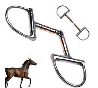 Professional Stainless Steel Horse Bit with Copper Roller & D-Ring 0.51x0.55 Inch Single Joint Snaffle Encourages Salivation