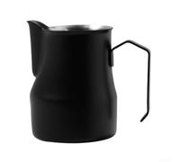 Professional Stainless Steel Latte Art Pitcher Designed for Barista-Style Milk Frothing and Controlled Pouring (Black 450ml)