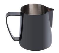 Professional Stainless Steel Milk Frothing Cup Coffee Pitcher 350ml for Latte Art Home Coffee Shop Use Black Colorful Optional (Black)